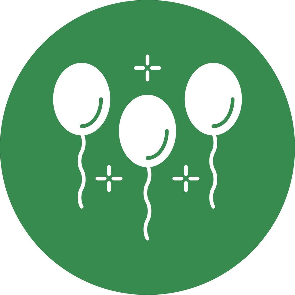 Balloons Glyph Circle Icon vector
