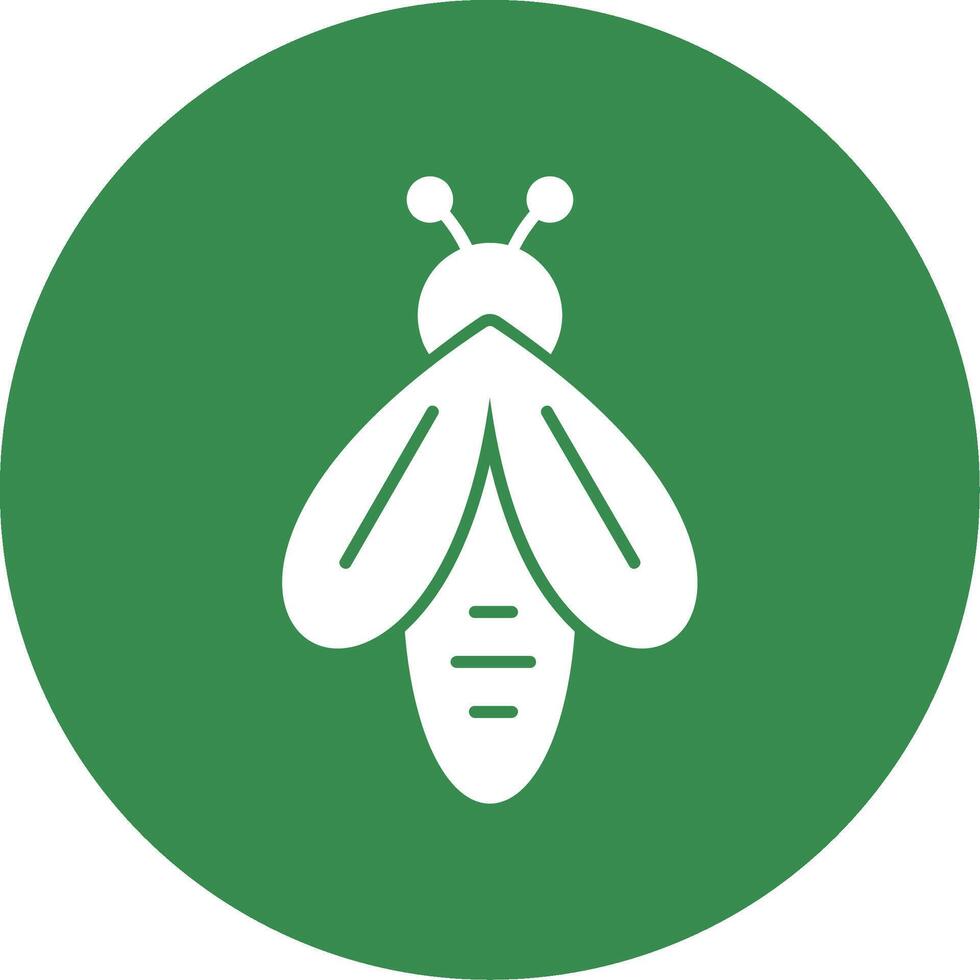 Bee Glyph Circle Icon vector