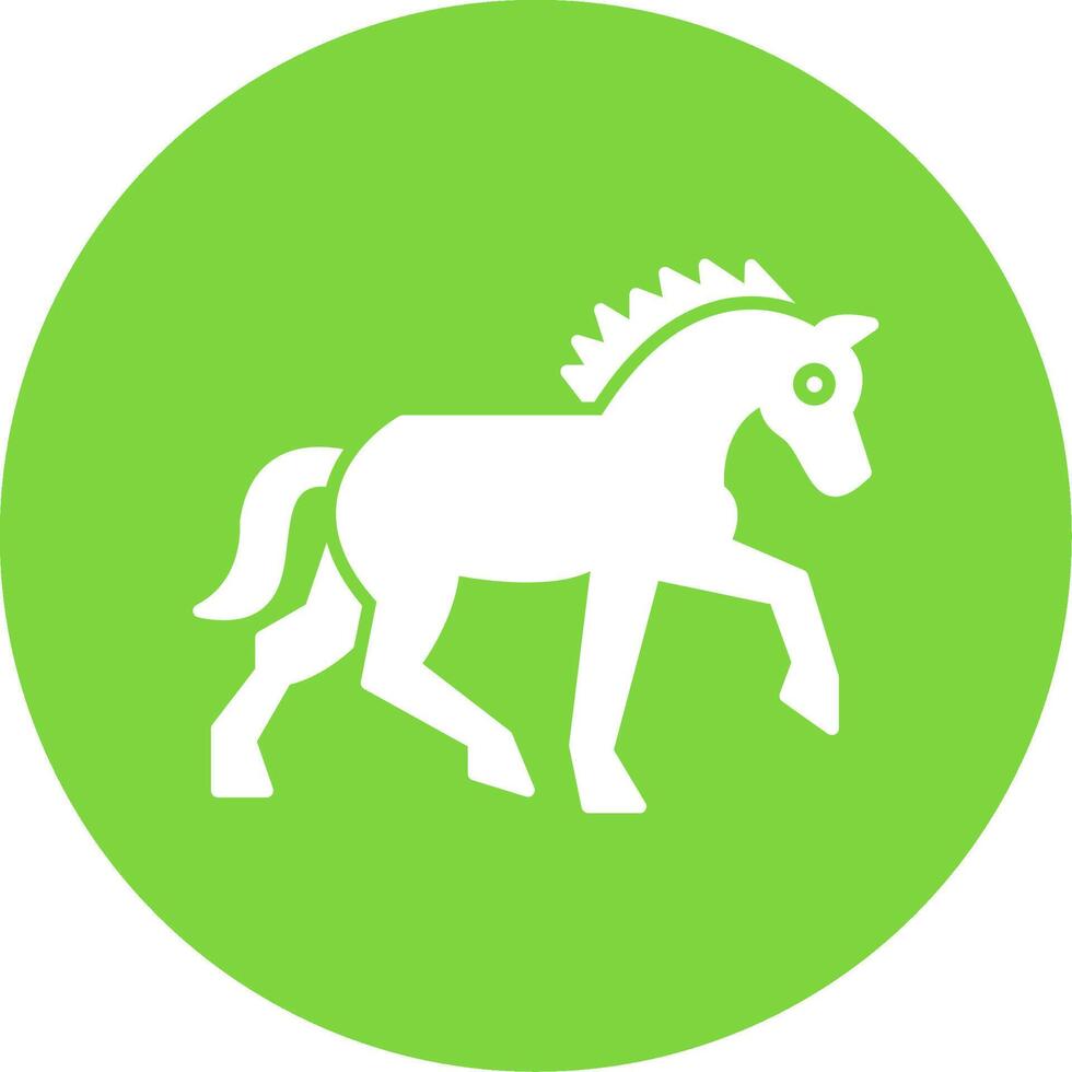 Horse Glyph Circle Icon vector