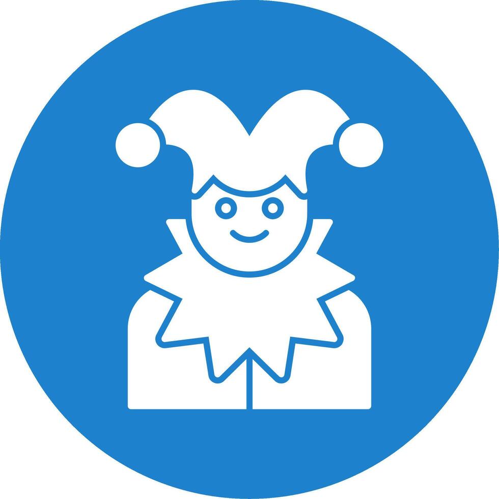 Jester Glyph Circle Icon vector