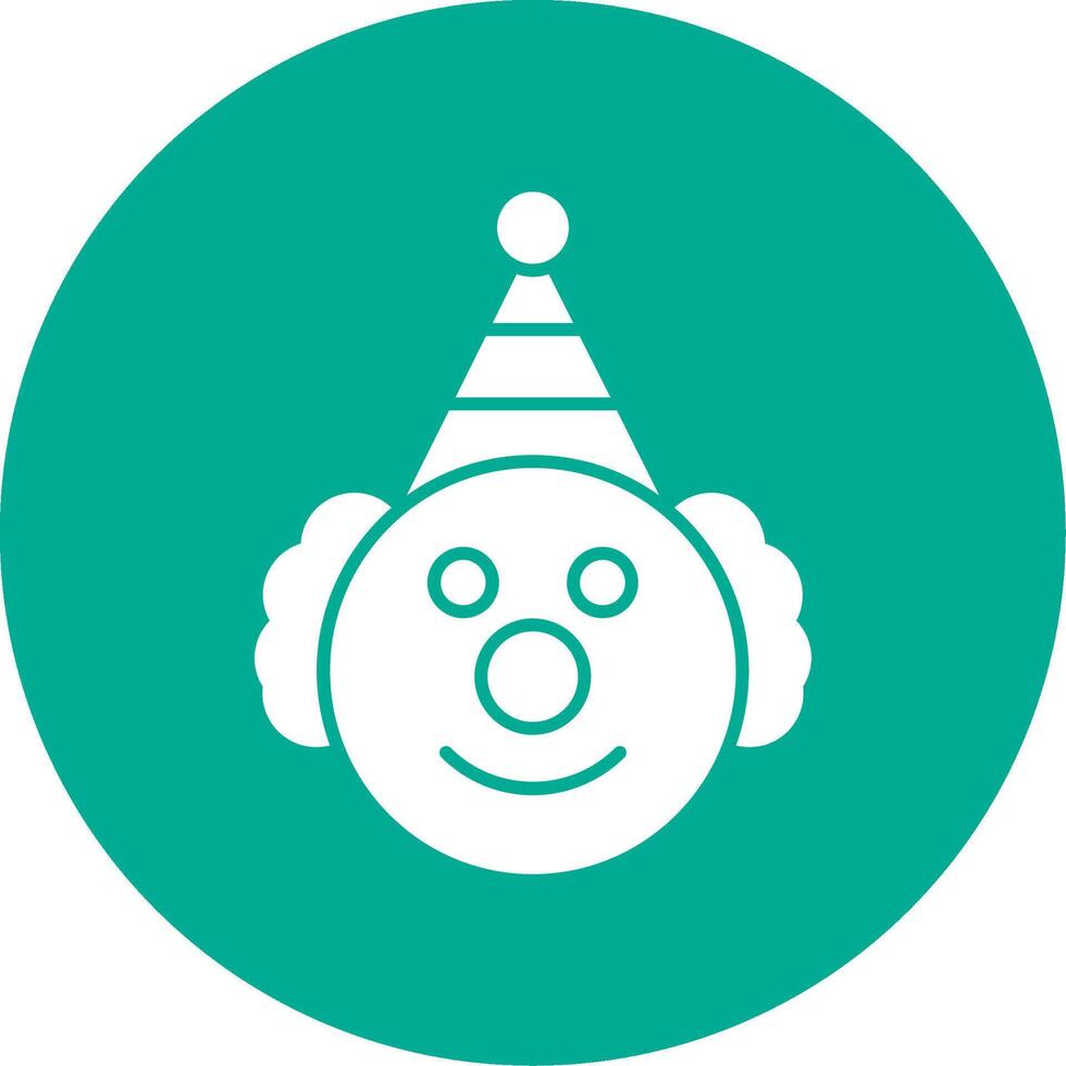 Clown Glyph Circle Icon vector