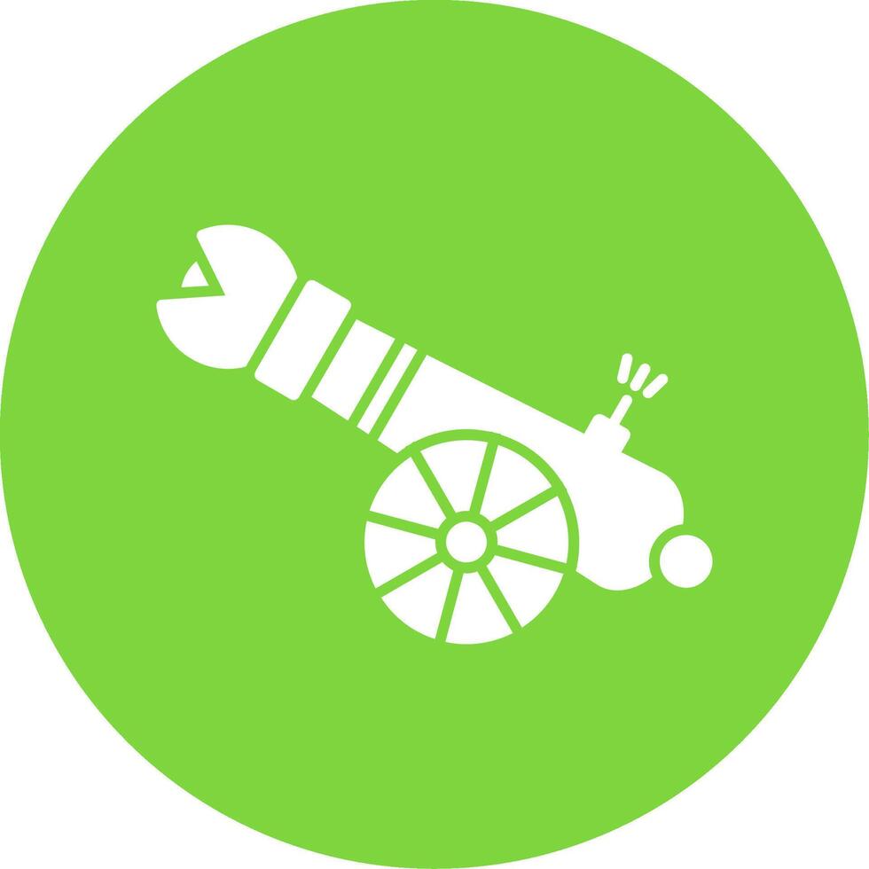 Human Cannonball Glyph Circle Icon vector