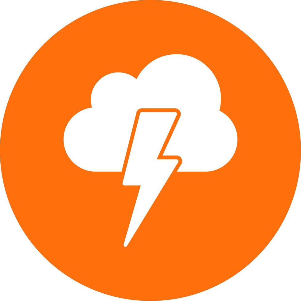 Lightning Glyph Circle Icon vector