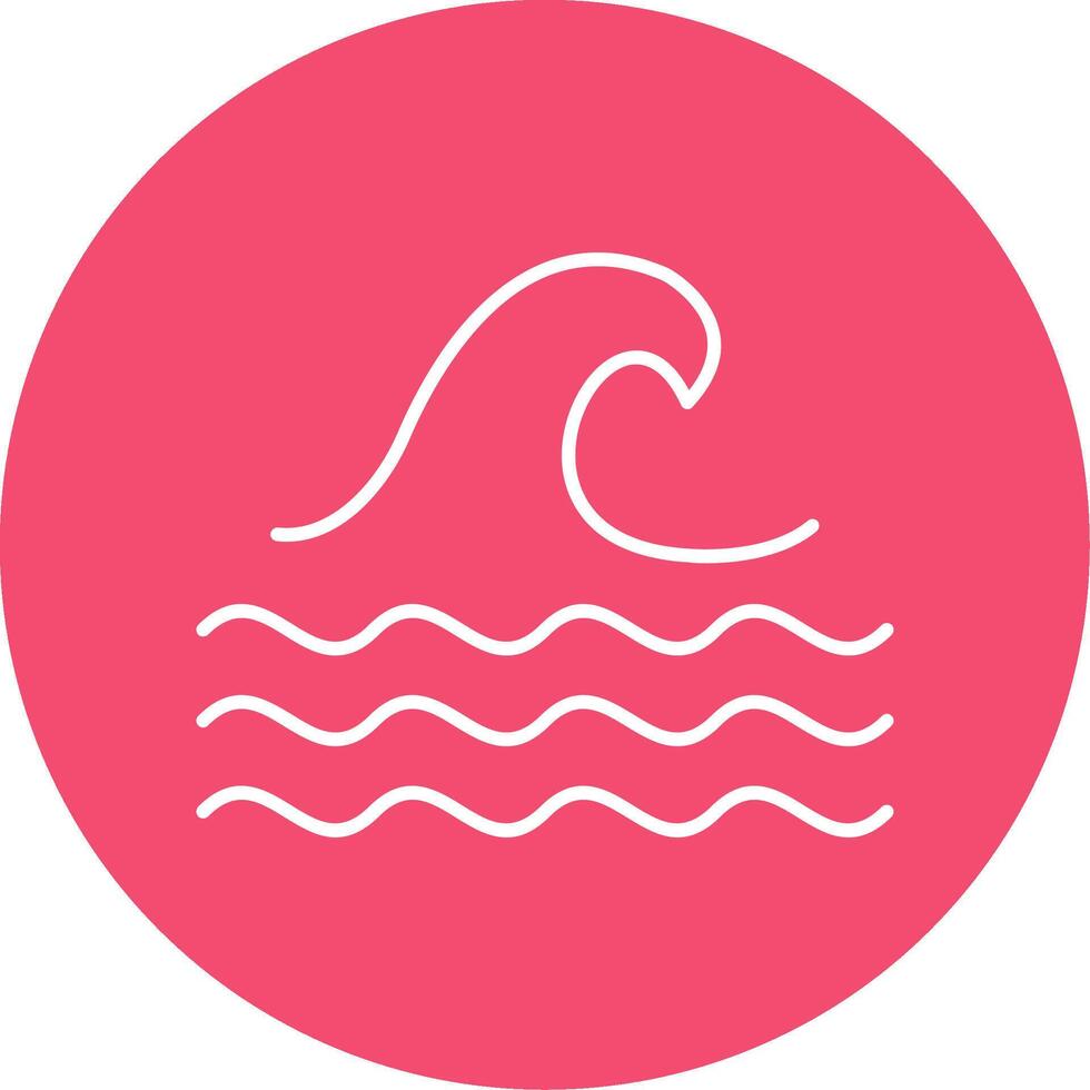 Wave Glyph Circle Icon vector