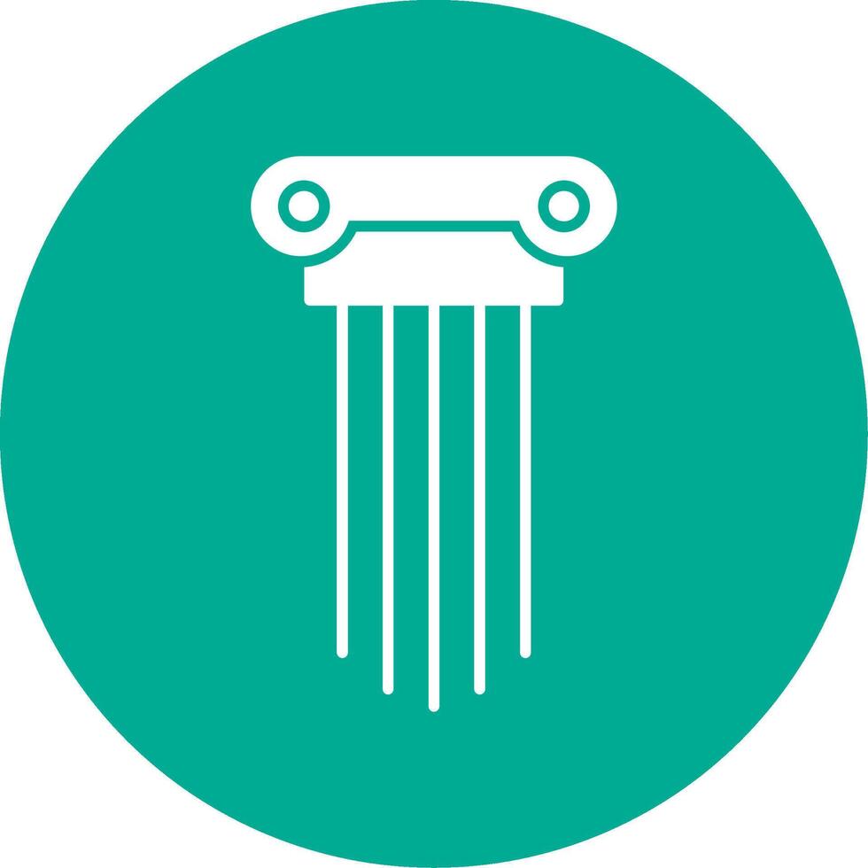 Greek Pillars Glyph Circle Icon vector