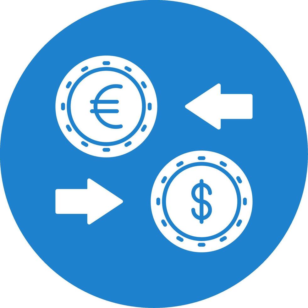 Currency Exchange Glyph Circle Icon vector