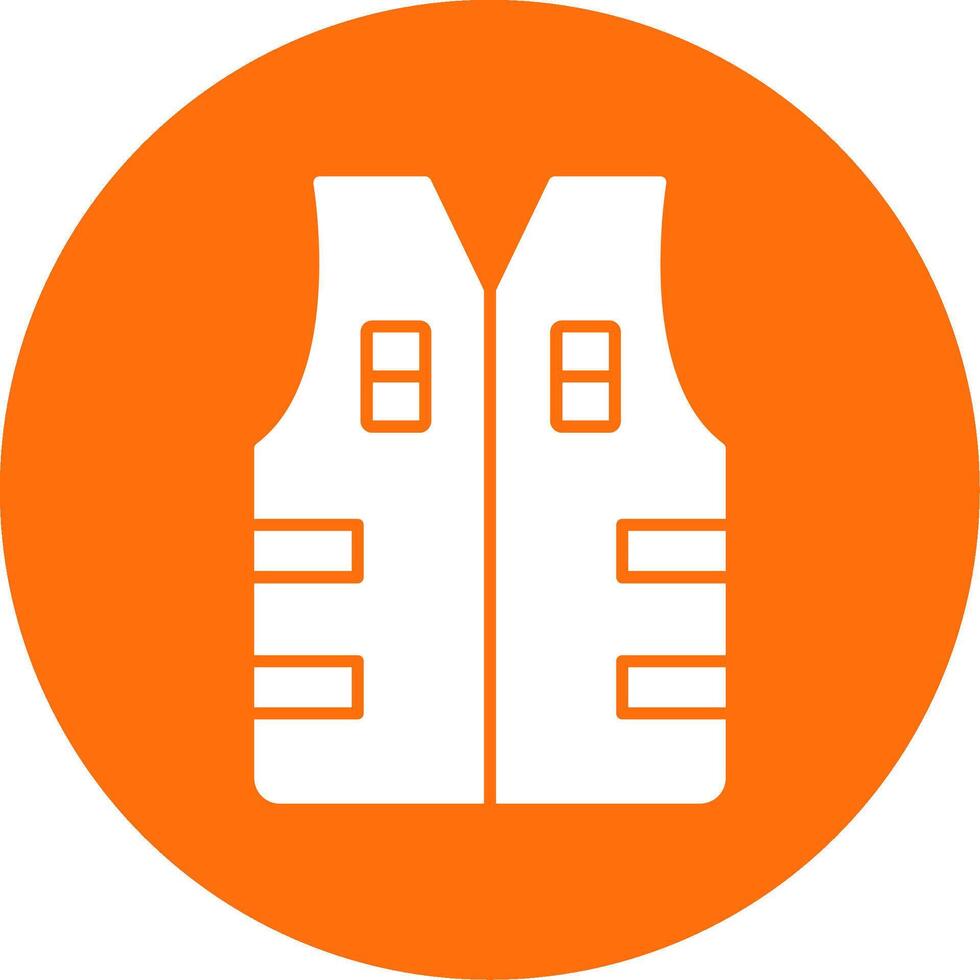 Bullet Proof Vest Glyph Circle Icon vector