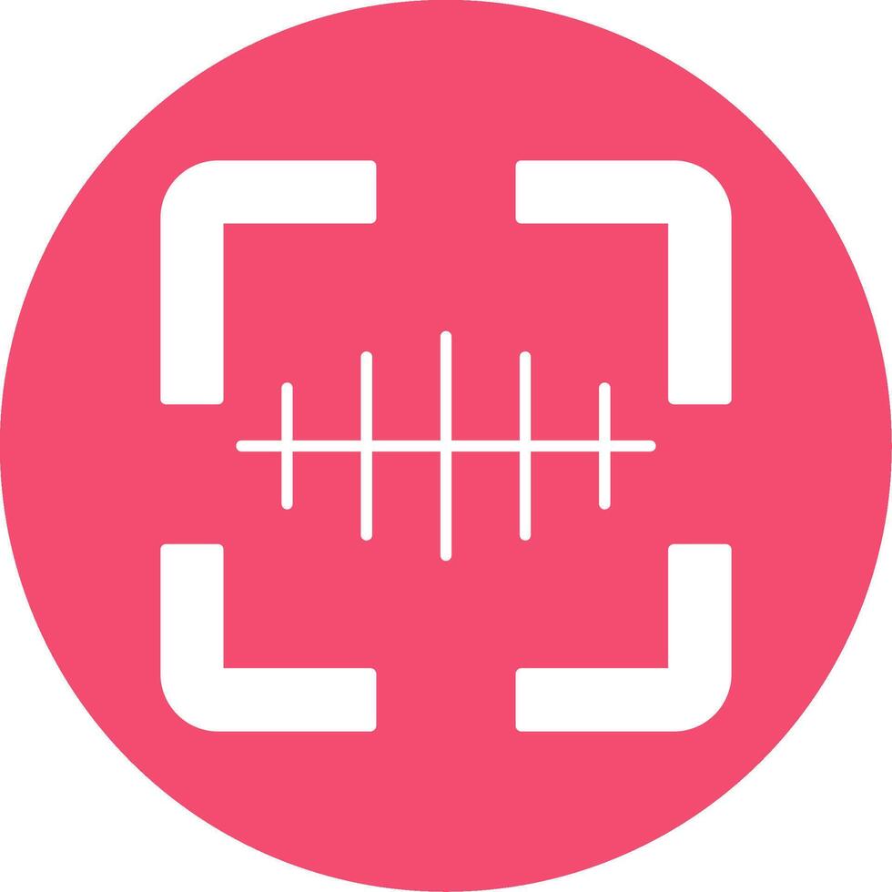 Barcode Scanner Glyph Circle Icon vector