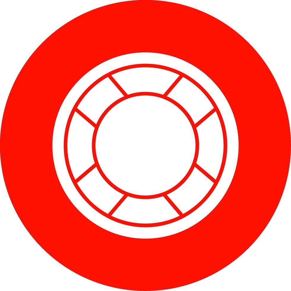 Lifebuoy Glyph Circle Icon vector