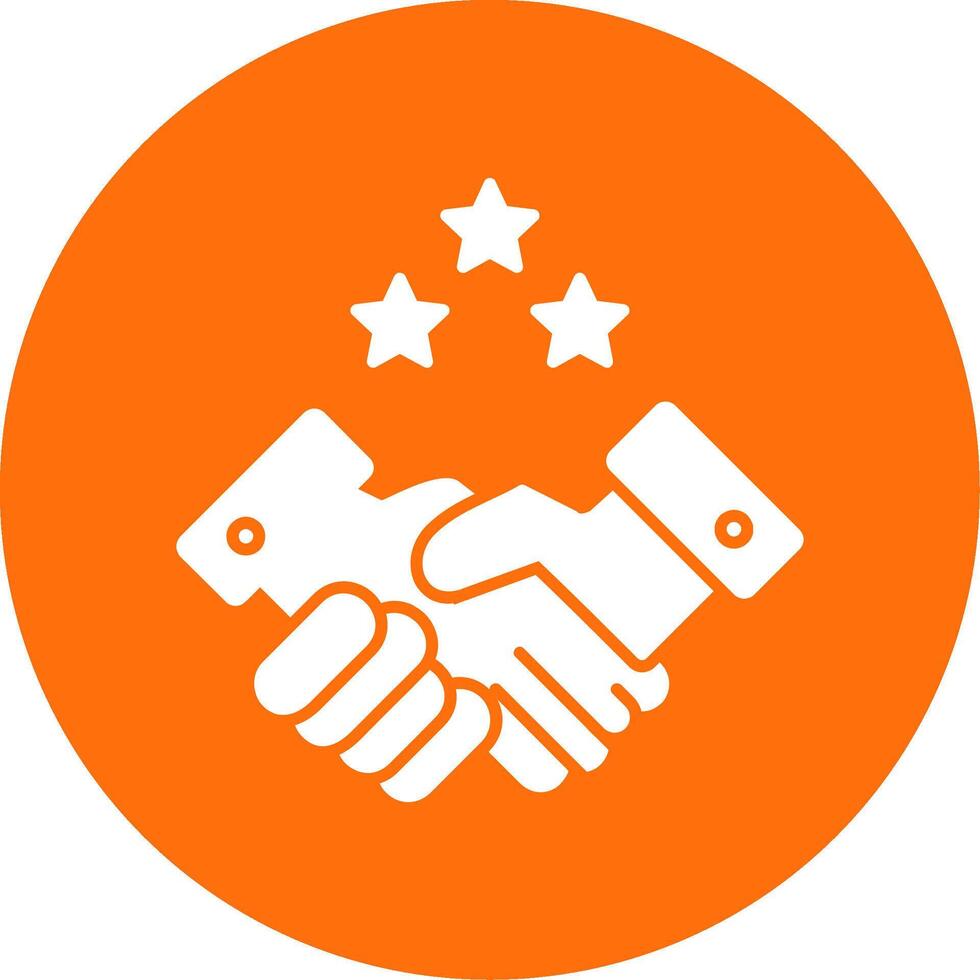 Partnership Handshake Glyph Circle Icon vector