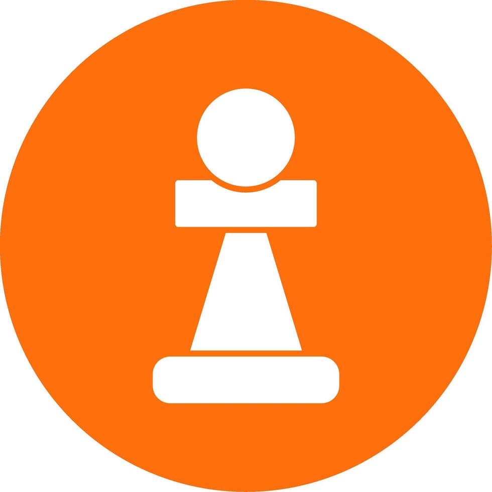 Pawn Glyph Circle Icon vector