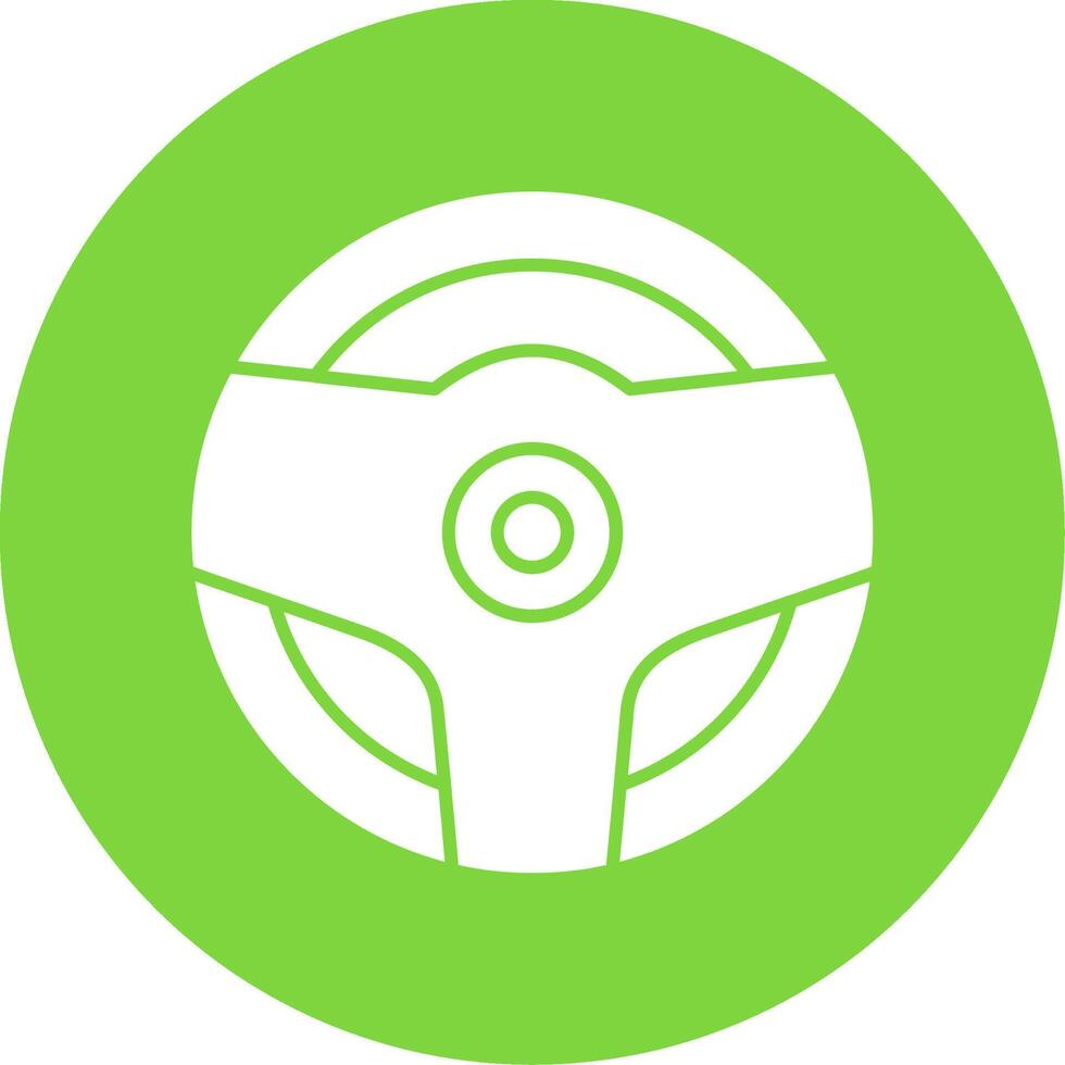 Steering Wheel Glyph Circle Icon vector