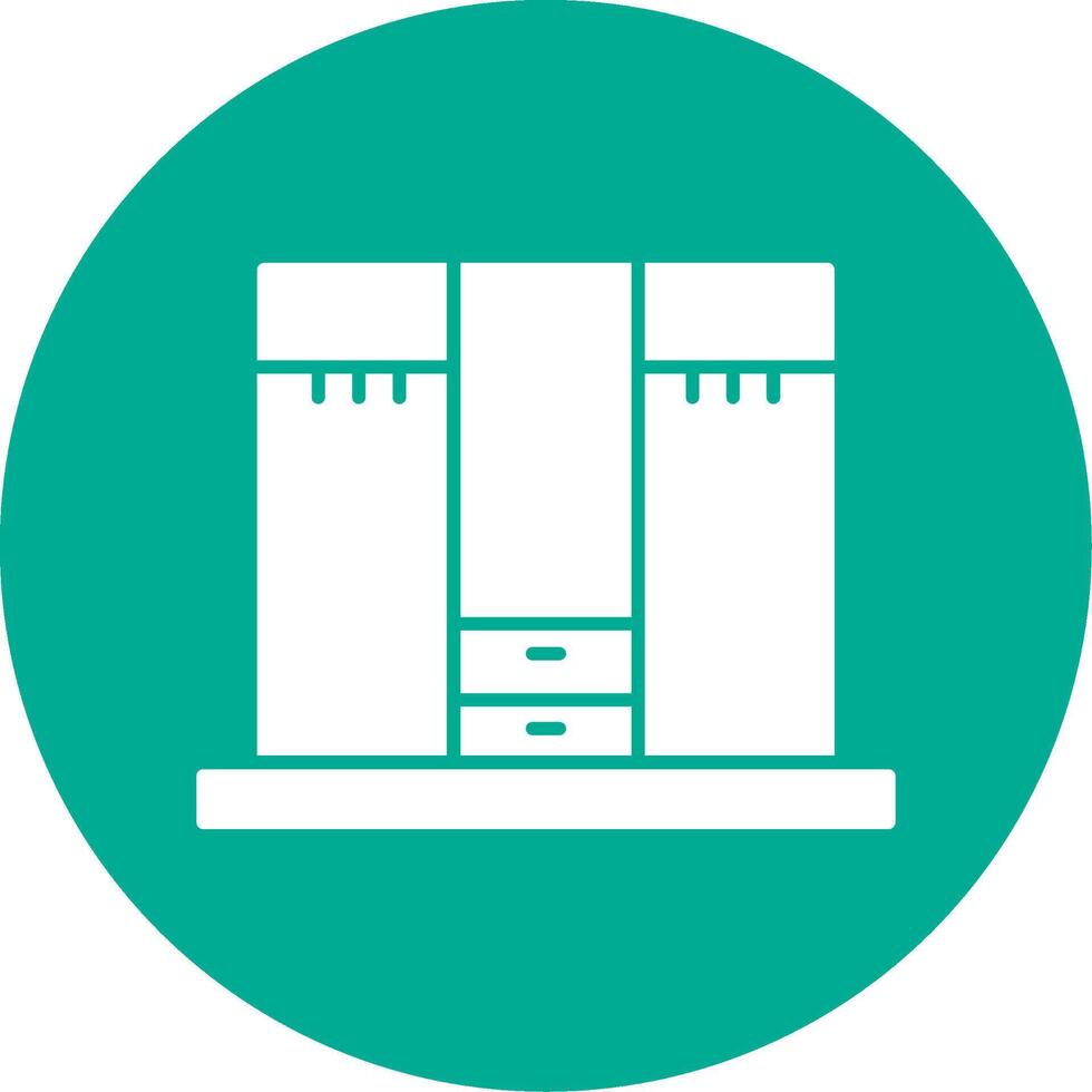 Closet Glyph Circle Icon vector