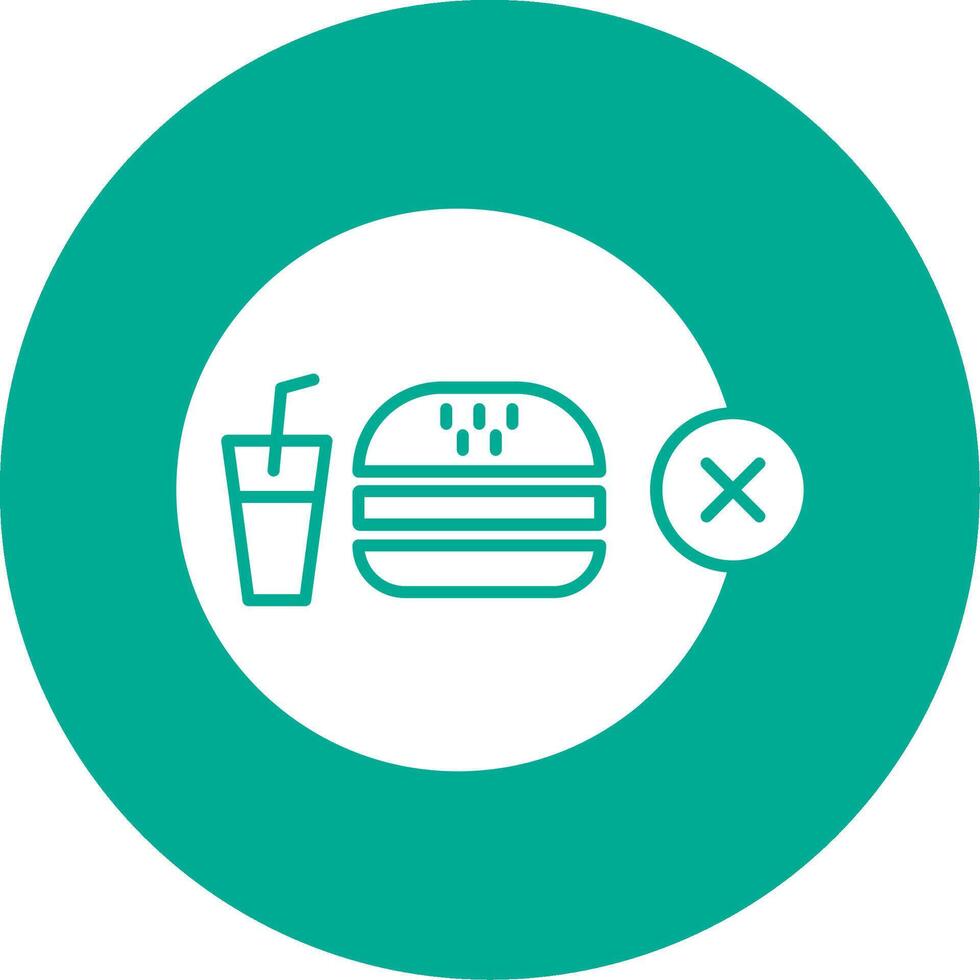 No basura comida glifo circulo icono vector