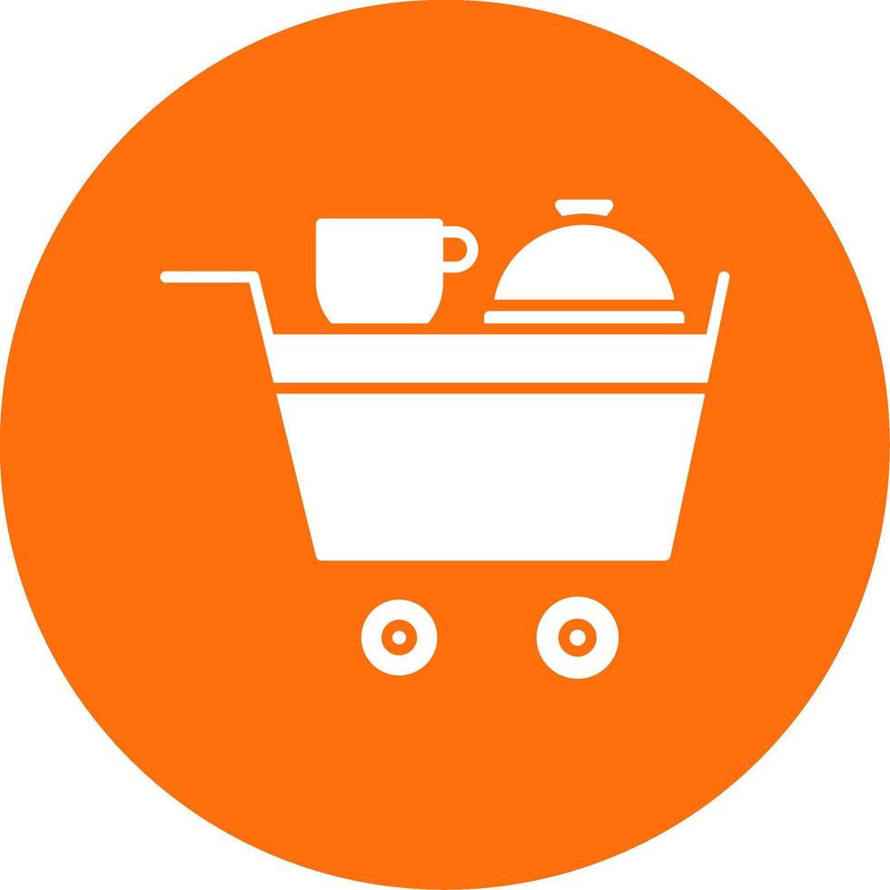 Room Service Glyph Circle Icon vector
