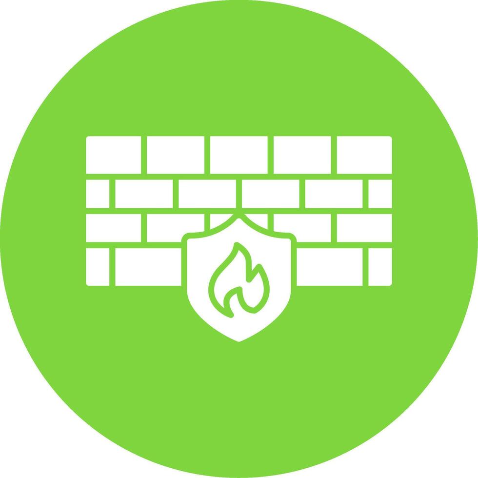 Firewall Glyph Circle Icon vector