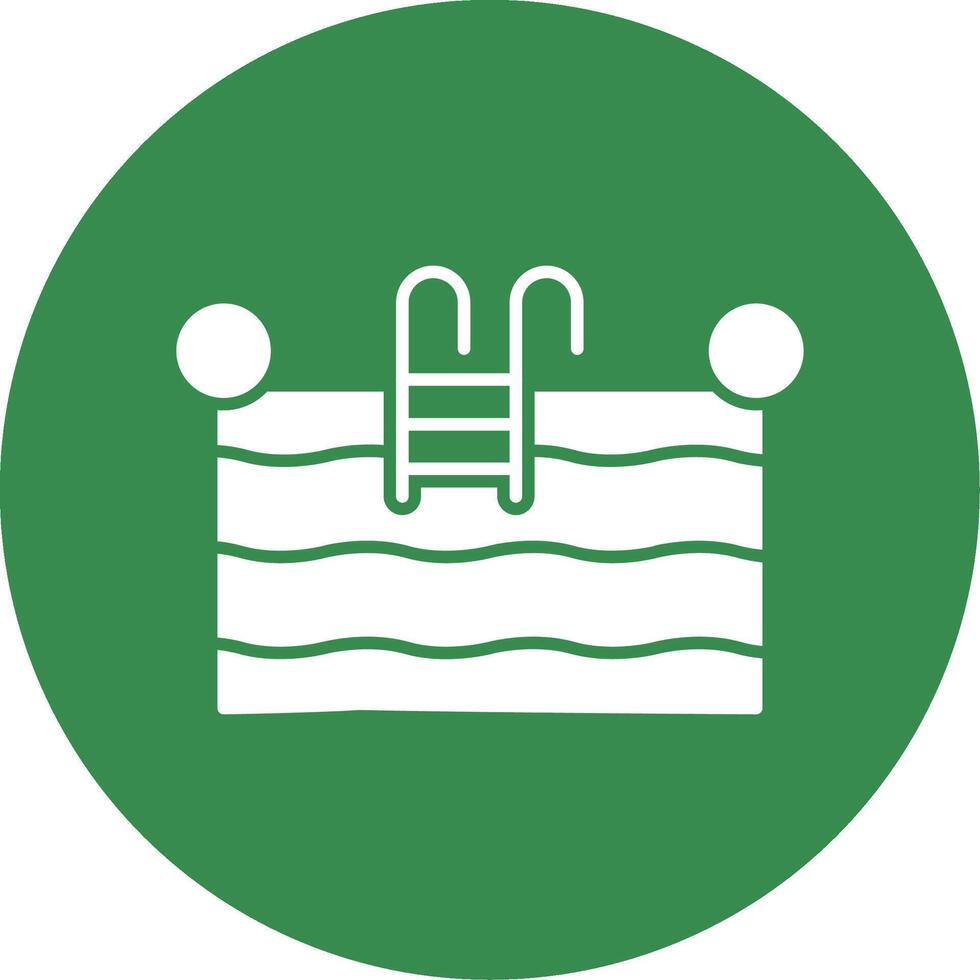 Swimming Pool Glyph Circle Icon vector