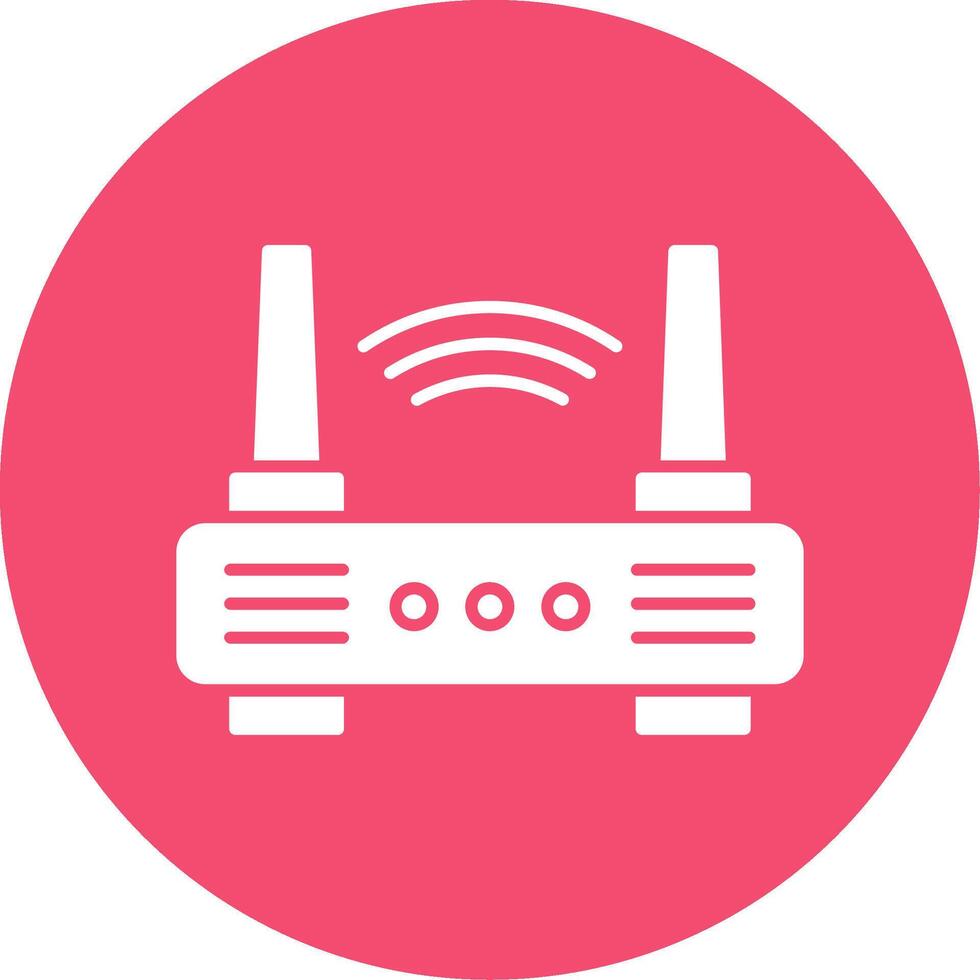 Wifi Router Glyph Circle Icon vector