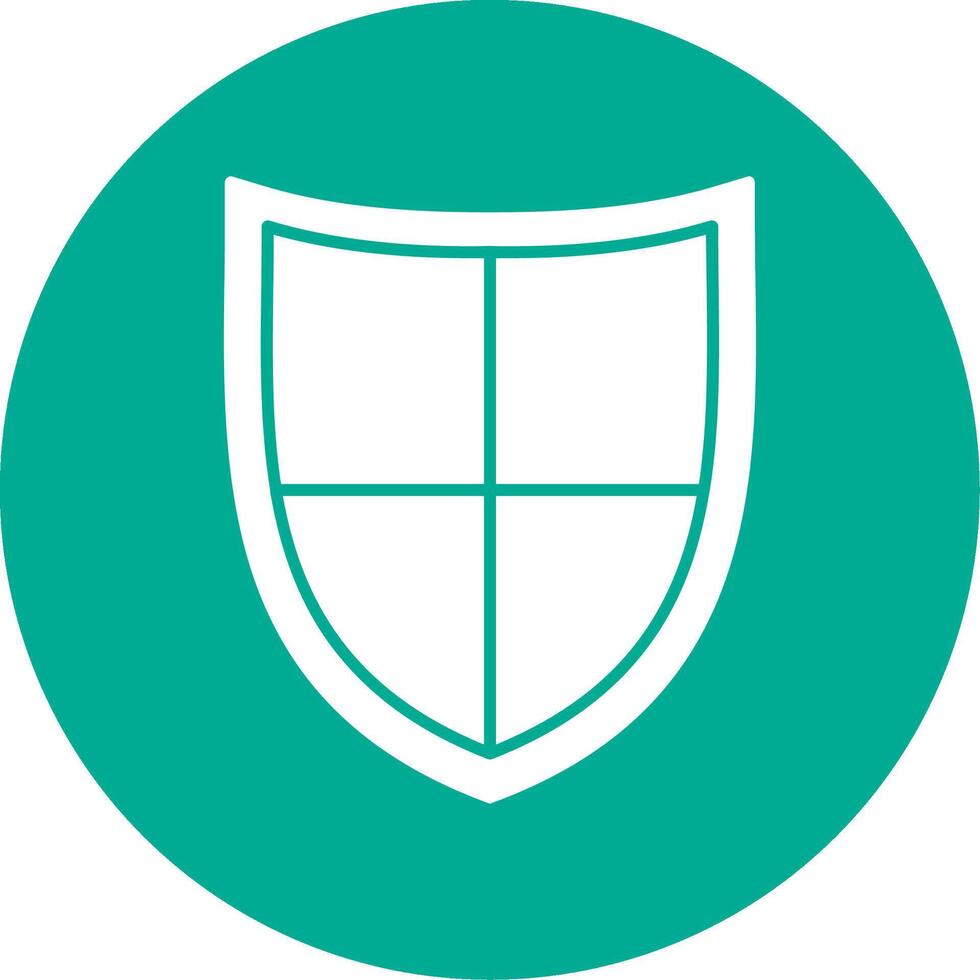 Shield Glyph Circle Icon vector