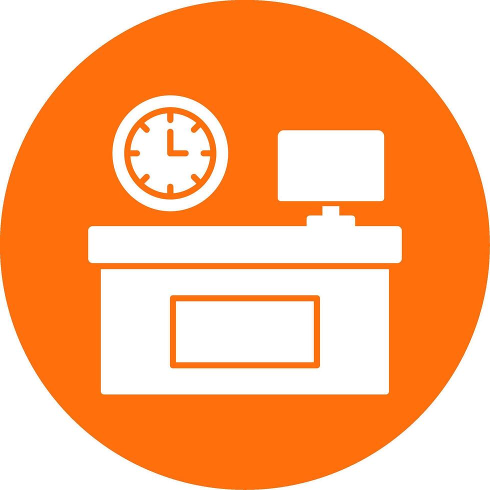 Workplace Glyph Circle Icon vector