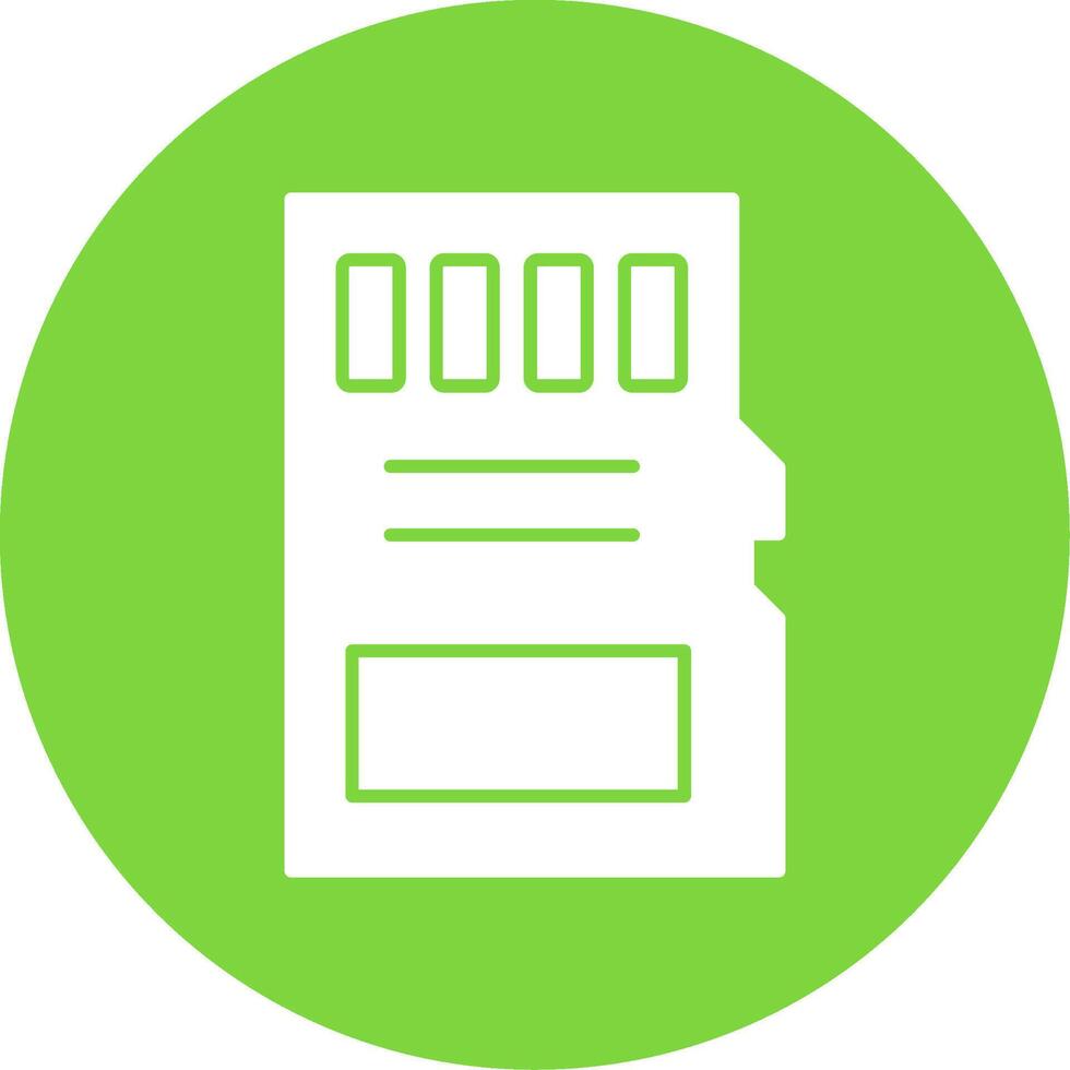 Sd Card Glyph Circle Icon vector