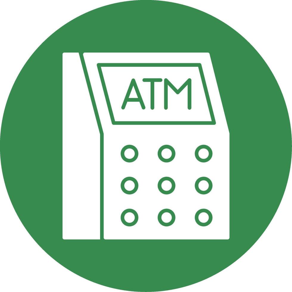 Atm Machine Glyph Circle Icon vector