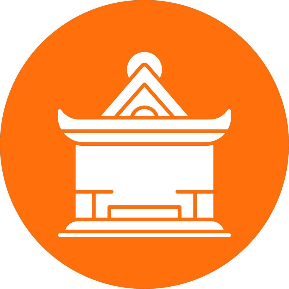 Pavilion Glyph Circle Icon vector