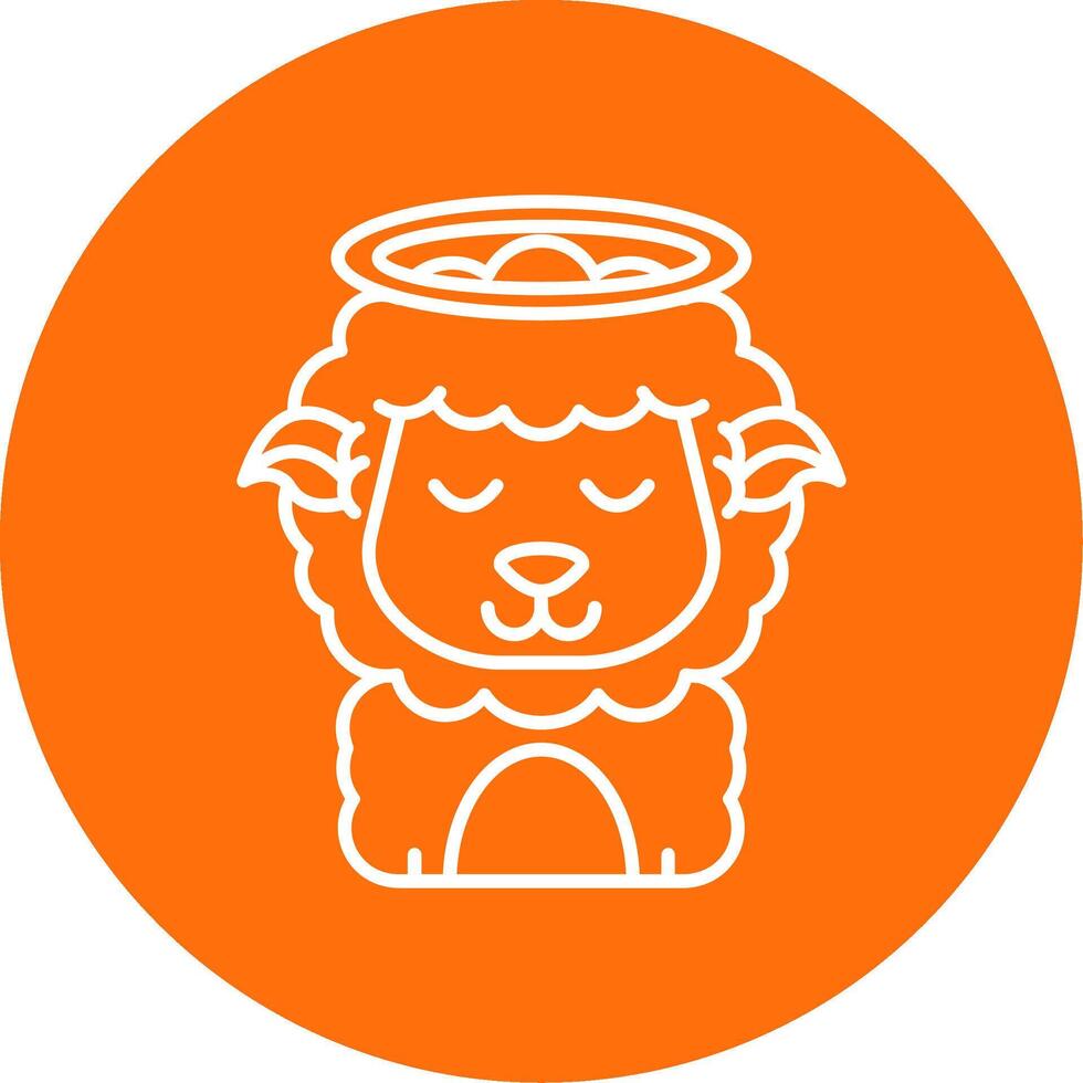 Angel Linear Circle Multicolor Design Icon vector