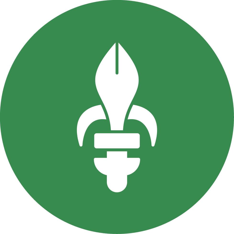 Fleur de lis Glyph Circle Icon vector