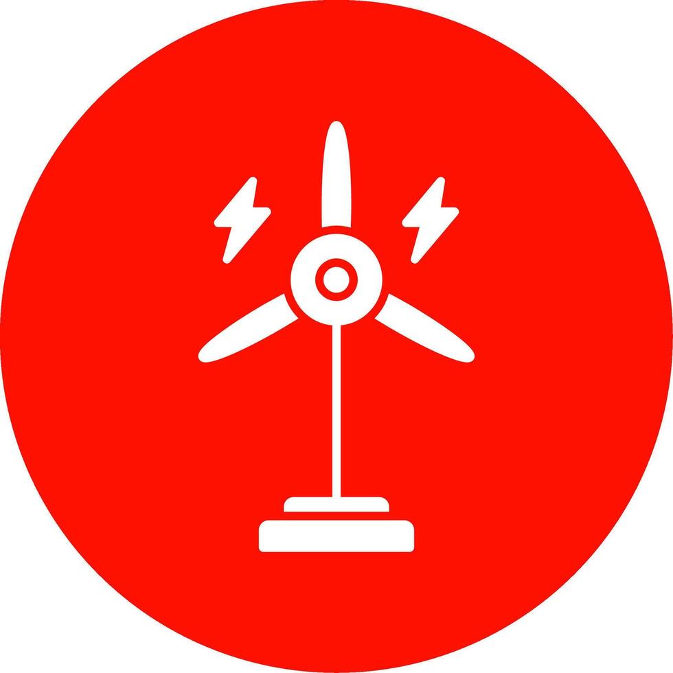 Eolic Turbine Glyph Circle Icon vector