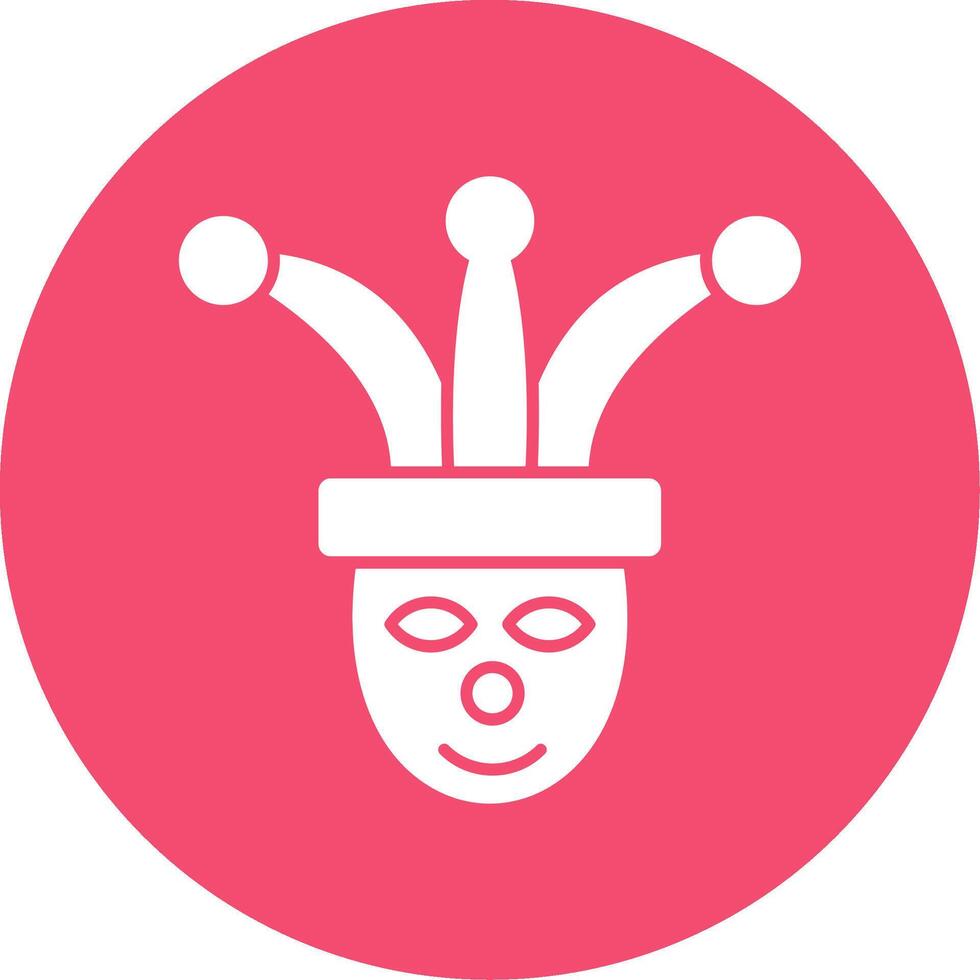 Jester Glyph Circle Icon vector
