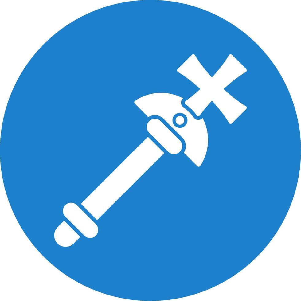 Scepter Glyph Circle Icon vector