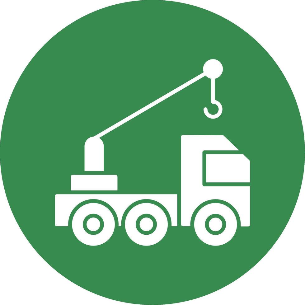 Crane Glyph Circle Icon vector