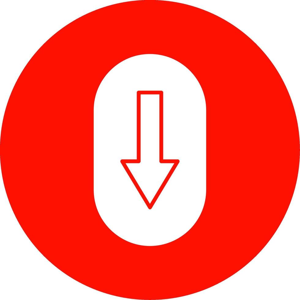 Scroll Down Glyph Circle Icon vector