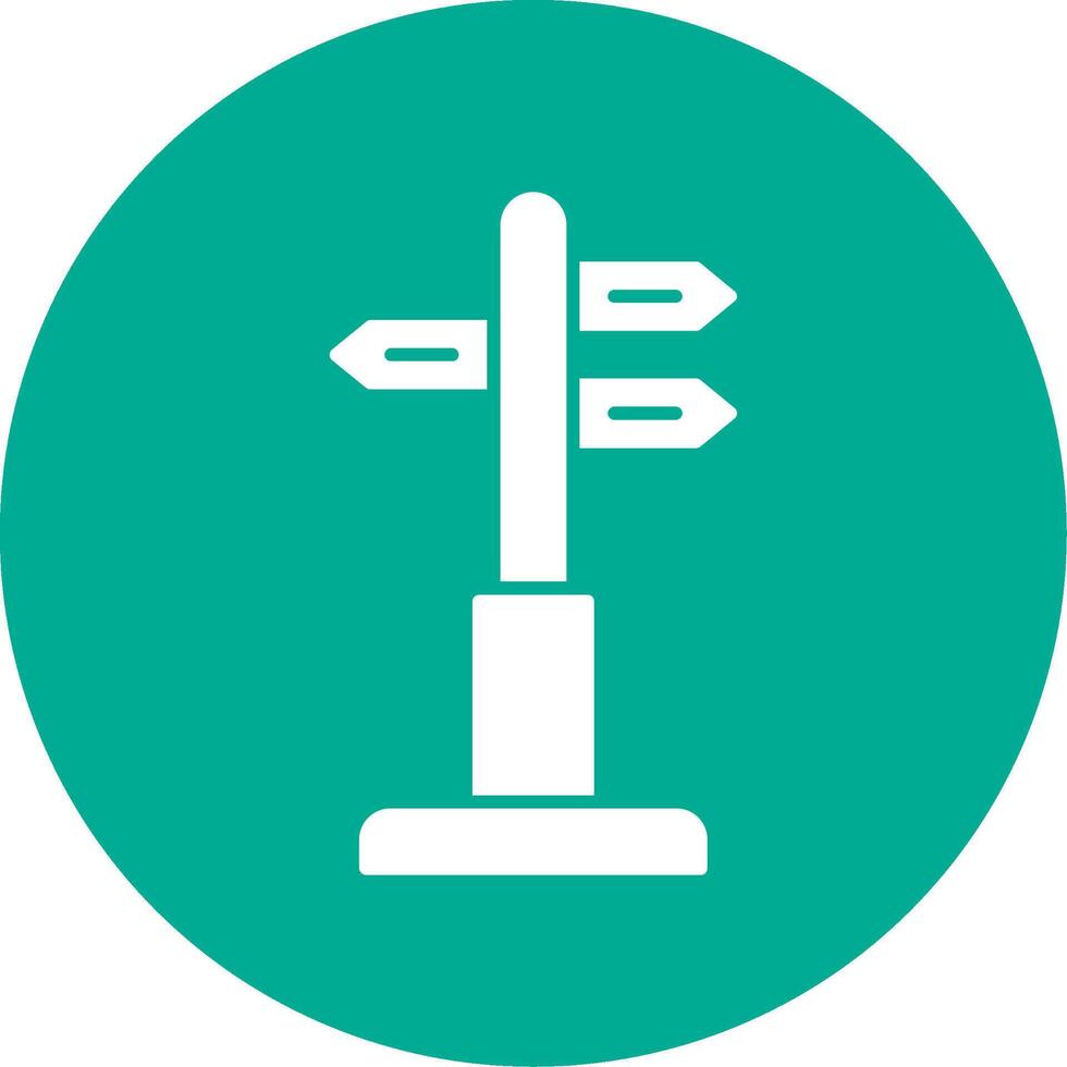 Directional Sign Glyph Circle Icon vector