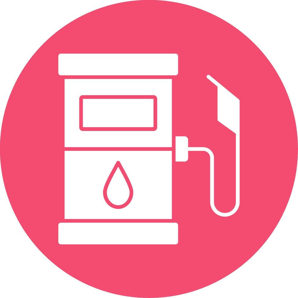 Fuel Station Glyph Circle Icon vector