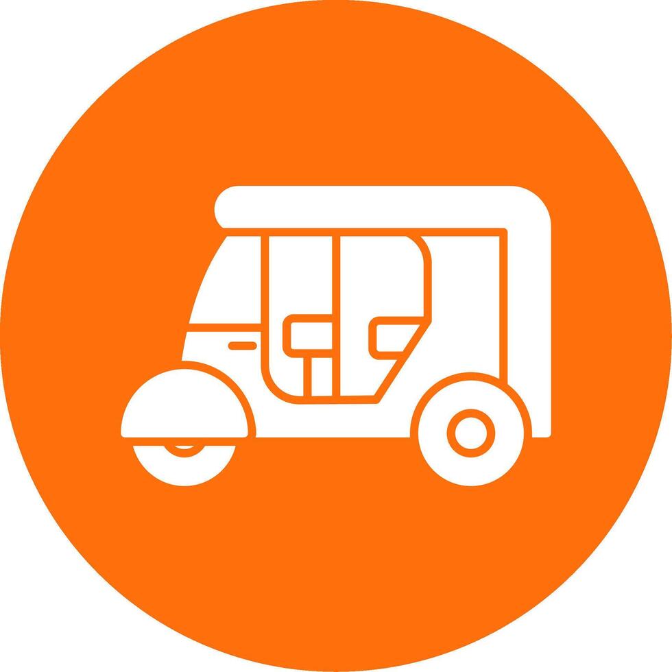 Rickshaw Glyph Circle Icon vector
