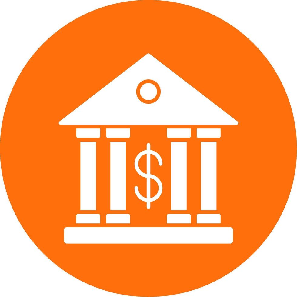 Bank Glyph Circle Icon vector
