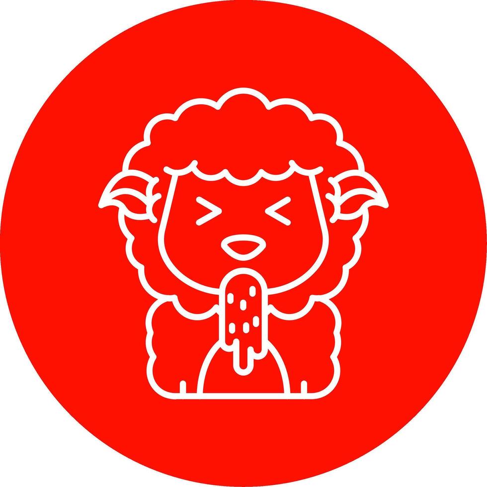 Vomit Linear Circle Multicolor Design Icon vector