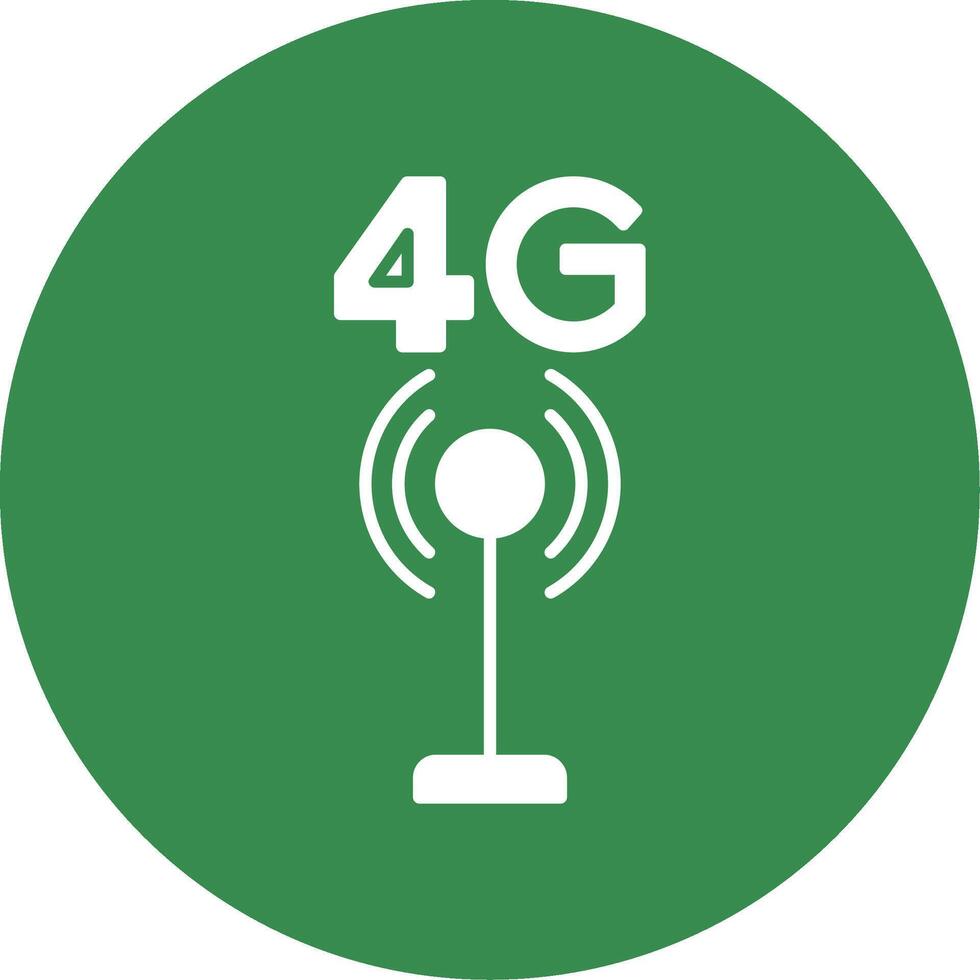 4G Glyph Circle Icon vector