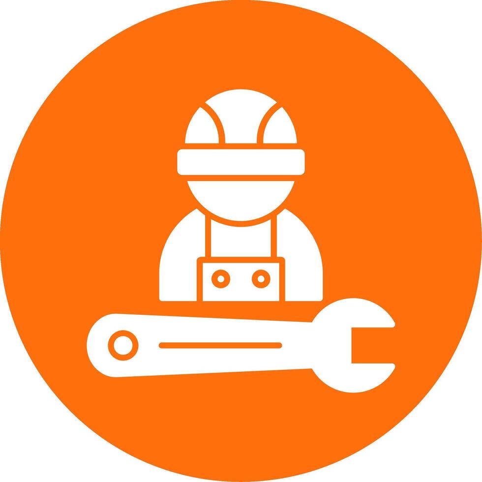 Mechanic Glyph Circle Icon vector