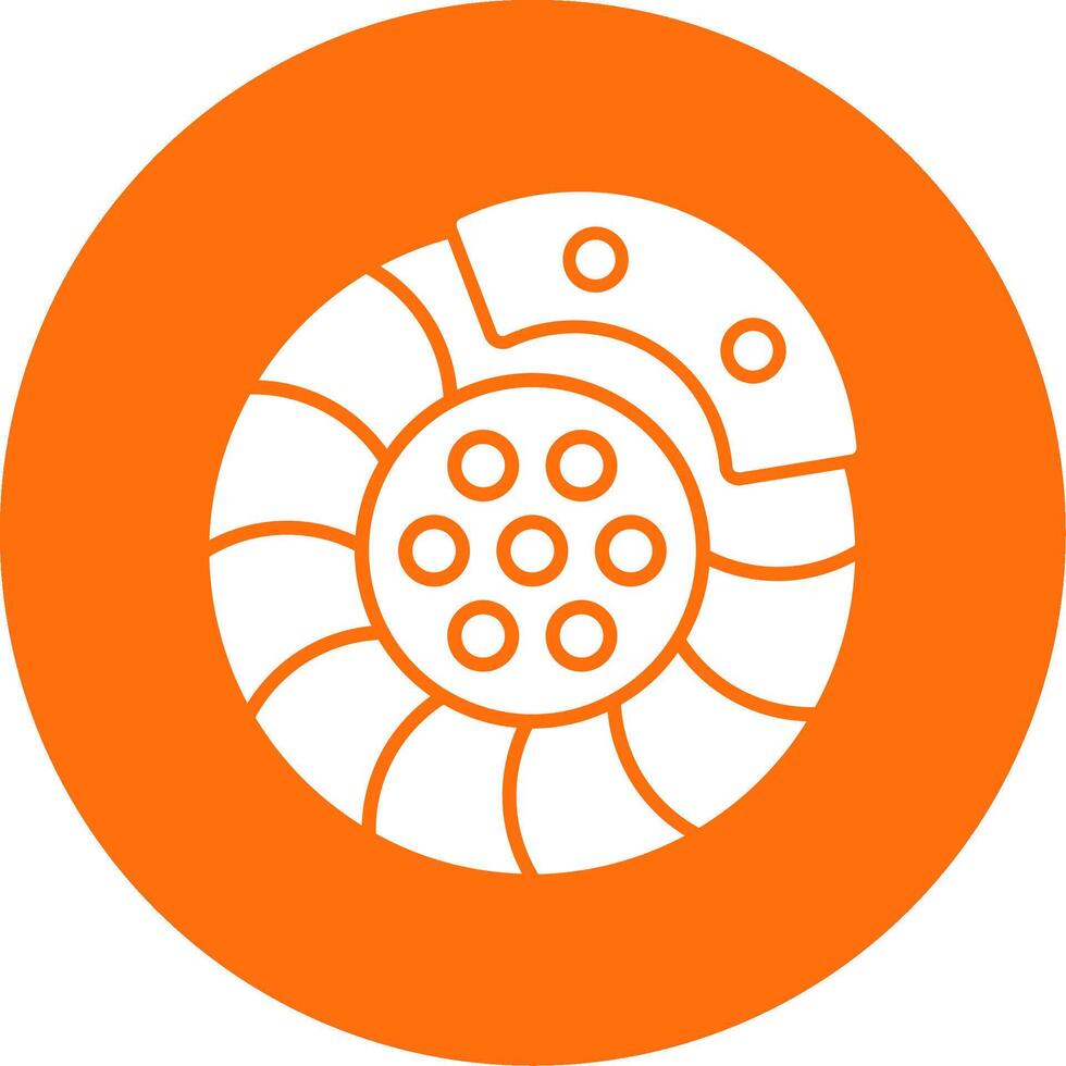 Brake Disk Glyph Circle Icon vector