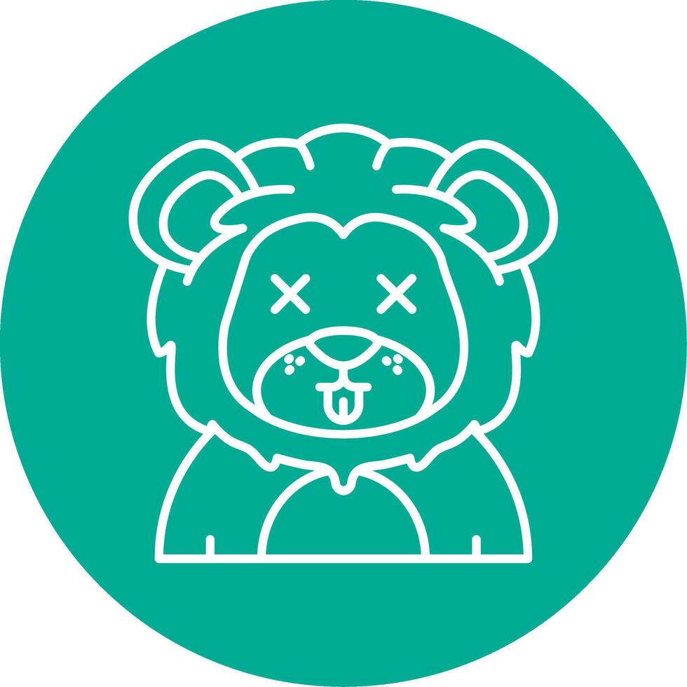 Dead Linear Circle Multicolor Design Icon vector
