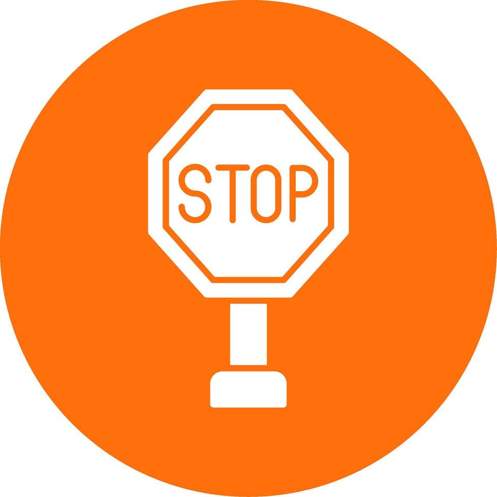 Stop Glyph Circle Icon vector