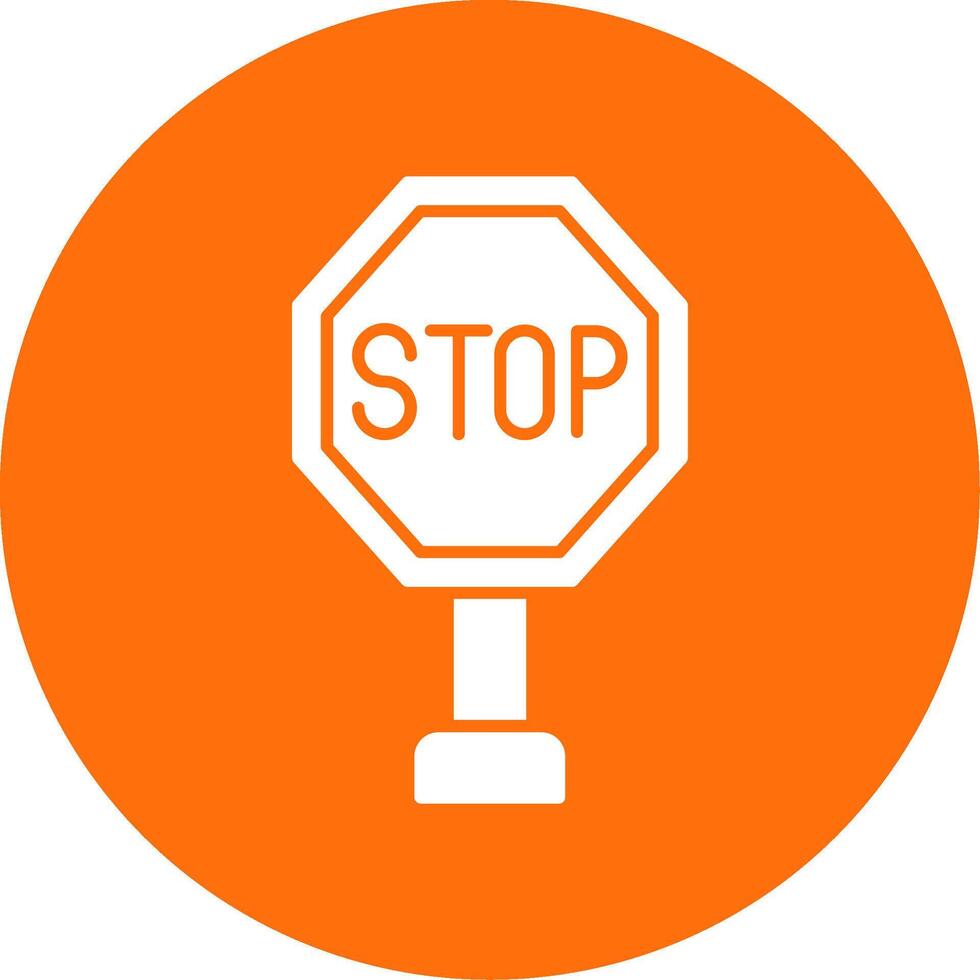 Stop Glyph Circle Icon vector