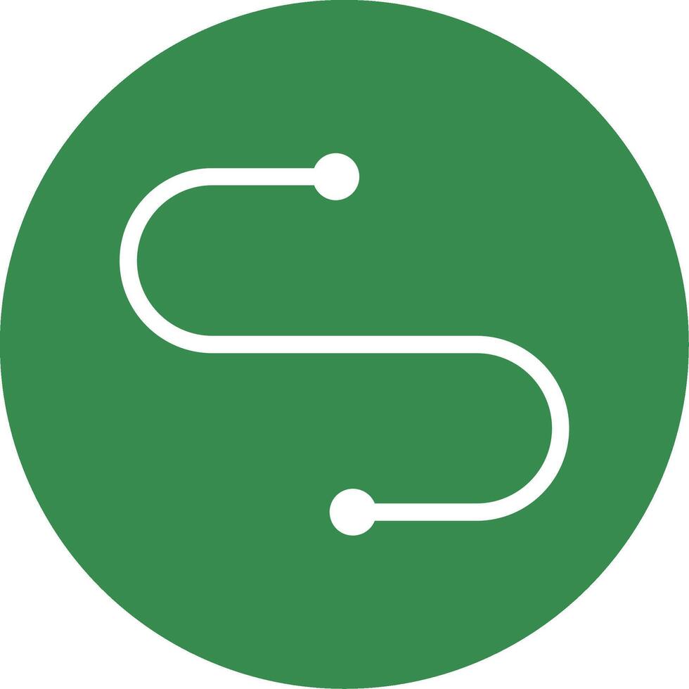 Curve Glyph Circle Icon vector
