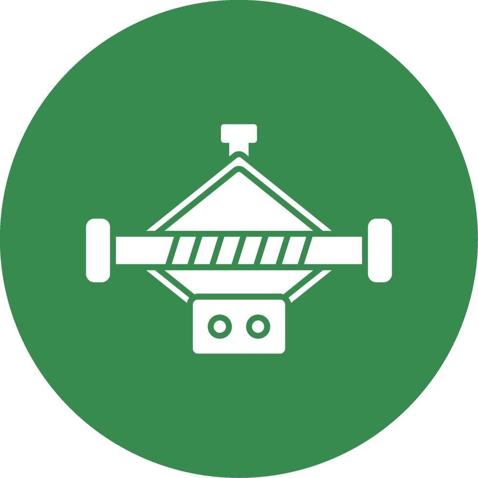 Car Jack Glyph Circle Icon vector