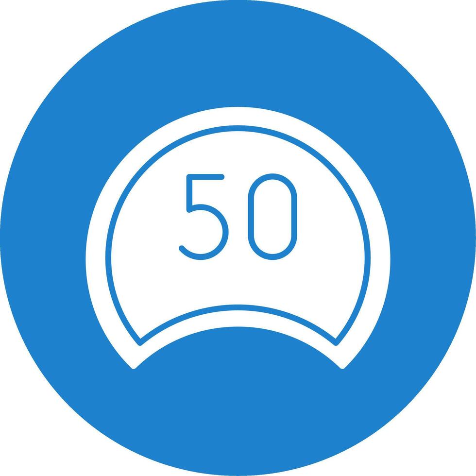 Speed Limit Glyph Circle Icon vector