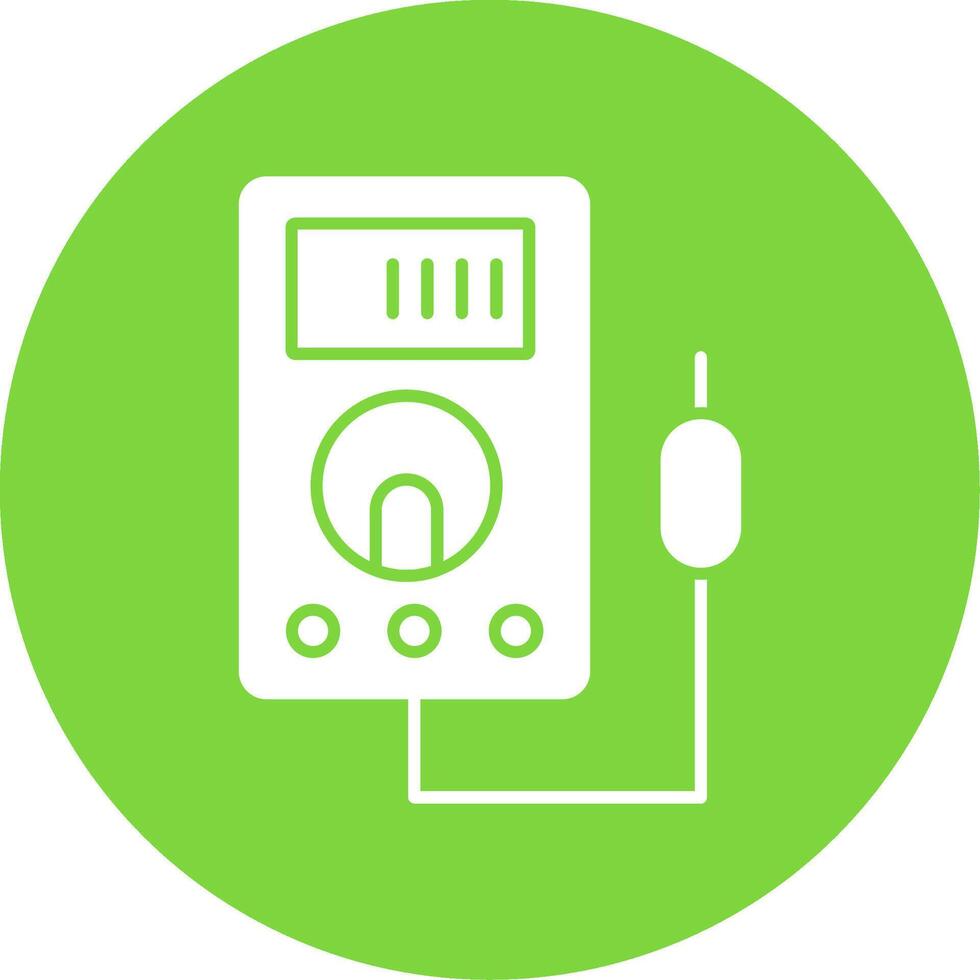 Voltmeter Glyph Circle Icon vector