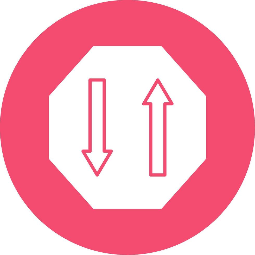 Two Way Glyph Circle Icon vector